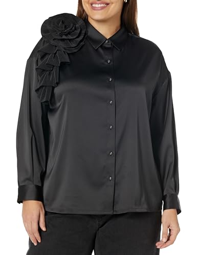 The Drop Women's Bluse für Damen, mit Corsage, Schwarz, von @itsjuliettefoxx, M von The Drop