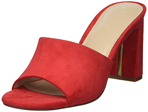 The Drop Damen Pattie Mules mit hohem Blockabsatz, Rot, 39 EU von The Drop