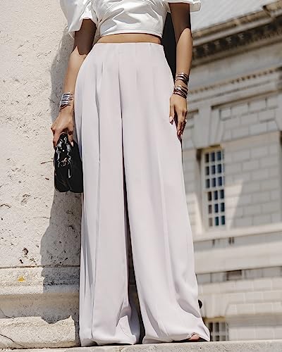 The Drop Women's Pearl Gray Pleated Wide Leg Pant by @nisshee_stylealbum, S The Drop Women's Pearl Gray Pleated Wide Leg Pant by @nisshee_stylealbum, S von The Drop