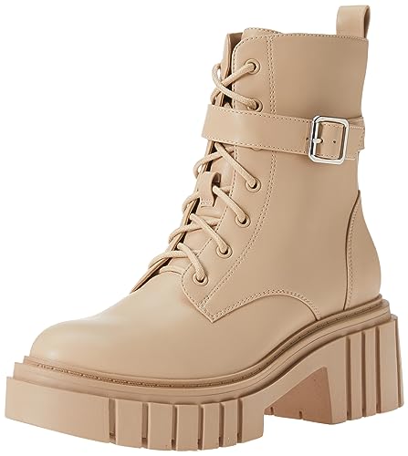 The Drop Women's Plateau-Springerstiefel Koi mit Schnürung, Sand, 37 von The Drop