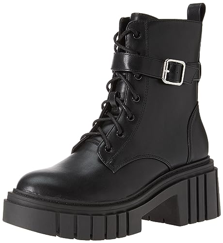 The Drop Women's Plateau-Springerstiefel Koi mit Schnürung, Schwarz, 39 von The Drop