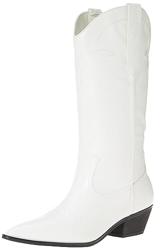 The Drop Women's Westernstiefel Ace mit mittelhohem Schaft, Weiß, 39 von The Drop