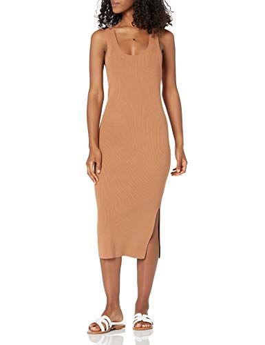 The Drop Damen Yasmin Rib gestricktes Miditankkleid, Erdfarben (Earth), XXL von The Drop