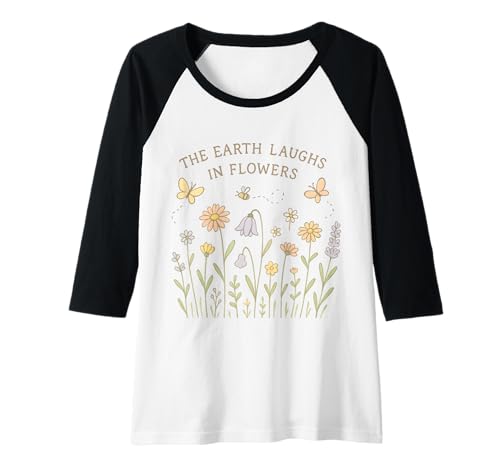Damen Blühende Naturkunst Die Erde lacht in Blumen Raglan Damen Blühende Naturkunst Die Erde lacht in Blumen Raglan von The Earth Laughs in Flowers Inspirational Nature