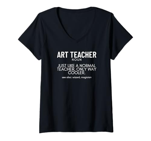 Damen Kunstlehrer Definition Stolzer lustiger Kunstlehrer T-Shirt mit V-Ausschnitt von The Earth Without Art Designs