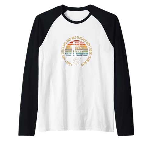 Kunstlehrer und Vater stolze Männer Lustiger Kunstlehrer Raglan von The Earth Without Art Designs