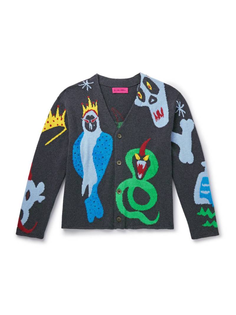 The Elder Statesman - Mythical Creatures Jacquard-Knit Cashmere-Blend Cardigan - Men - Multi - L von The Elder Statesman