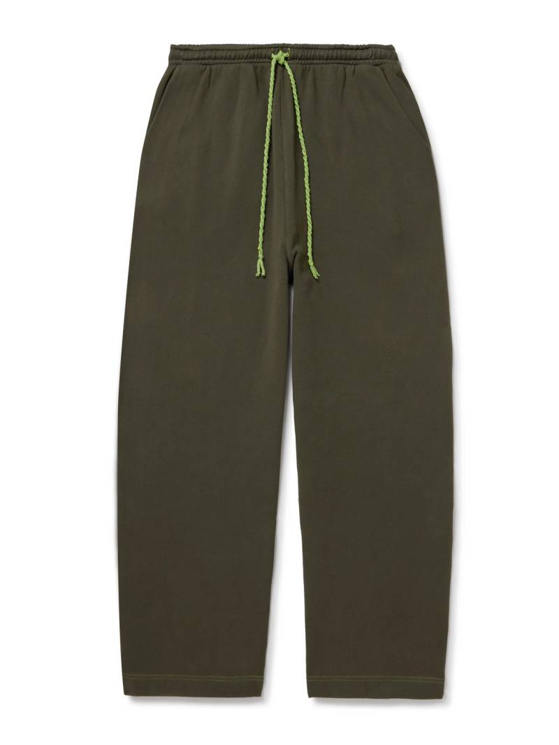 The Elder Statesman - Wide-Leg Cotton and Cashmere-Blend Jersey Sweatpants - Men - Green - L von The Elder Statesman