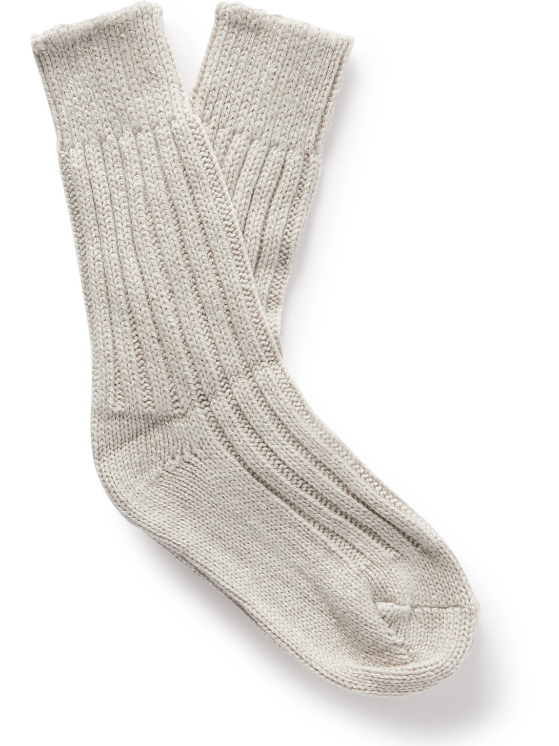 The Elder Statesman - Yosemite Ribbed Cashmere Socks - Men - Neutrals von The Elder Statesman