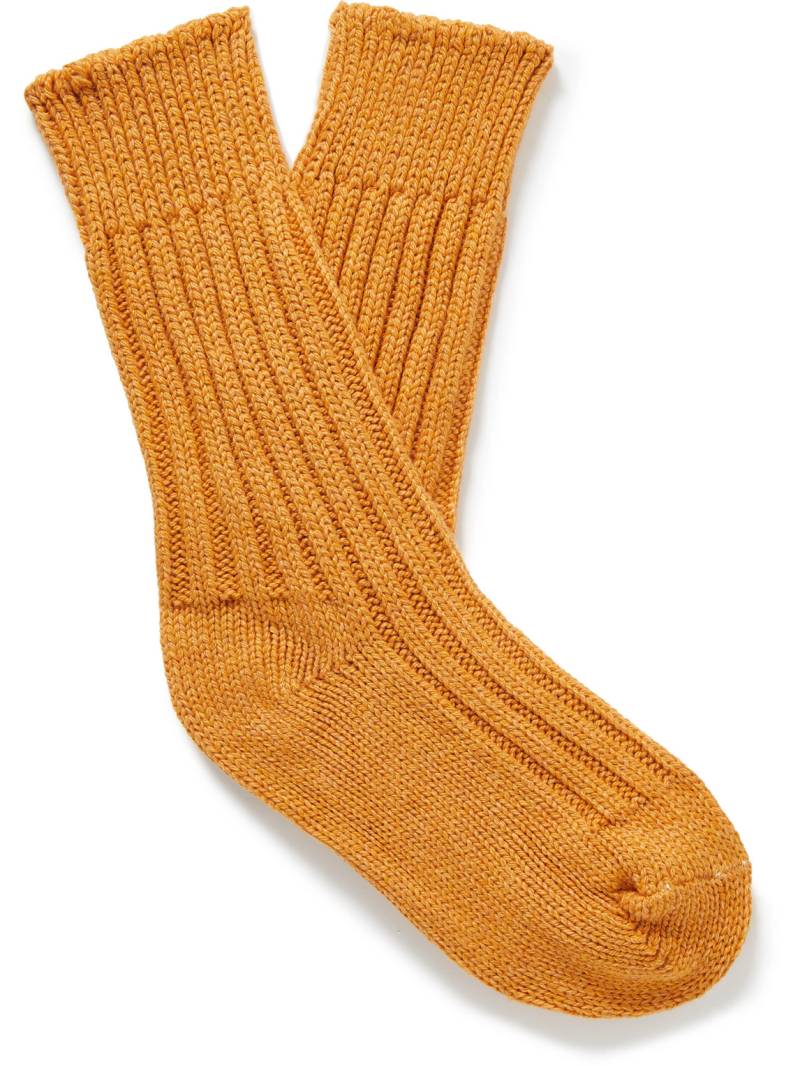 The Elder Statesman - Yosemite Ribbed Cashmere Socks - Men - Orange von The Elder Statesman
