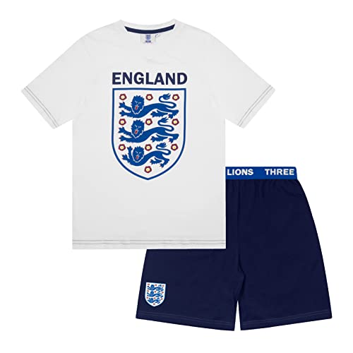 England - Jungen Schlafanzug mit Three-Lions-Motiv - kurz - Offizielles Merchandise - Geschenk für Fußballfans - 6-7 Jahre von The England Football Association