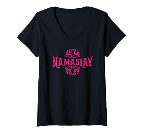 Damen NAMASLAY T-Shirt mit V-Ausschnitt von The Enlightened Collection