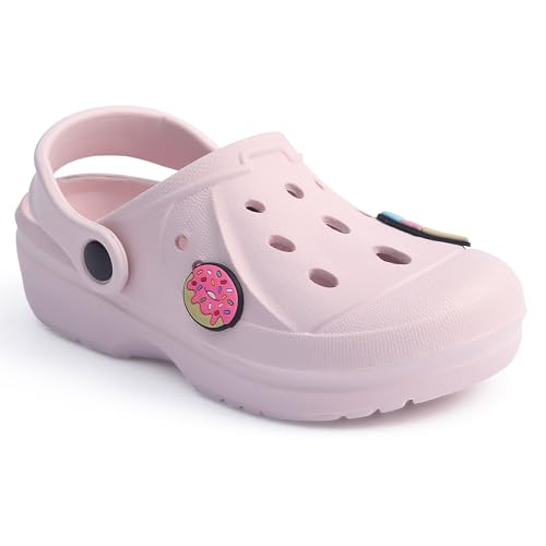 Mädchen Clogs Kinder Sandalen Hausschuhe Slip On Pantoletten Garten Pool Strand Freizeit Kinder, blassrosa, 32 EU von The Essentials Wardrobe