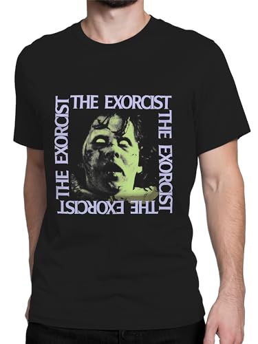 The Exorcist T-Shirt | Herren Halloween Tshirt | Horror Kleidung Für Männer | Größen Klein Bis XX-Large | Offizielles Exorcist Merchandise | Schwarz | Large von The Exorcist