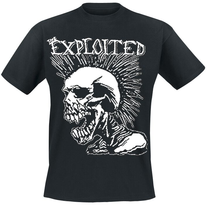 The Exploited T-Shirt - Mohican Skull - S bis L - für Männer - Größe L - schwarz  - Lizenziertes Merchandise! von The Exploited