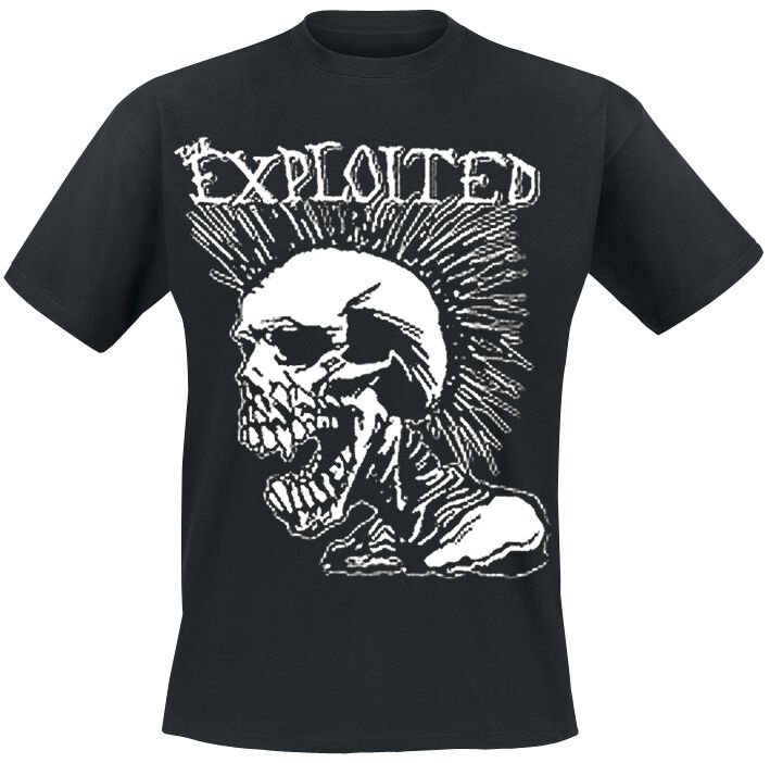 The Exploited T-Shirt - Mohican Skull - S bis L - für Männer - Größe S - schwarz  - Lizenziertes Merchandise! von The Exploited