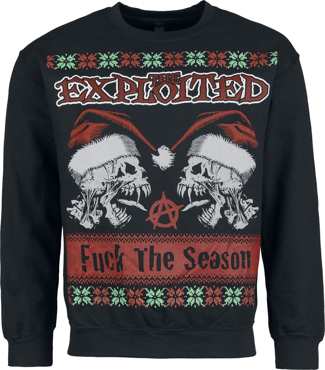 The Exploited Weihnachtspullover - Holiday Sweater - Fuck The Season - S bis XXL - für Männer - Größe M - schwarz  - Lizenziertes Merchandise! von The Exploited
