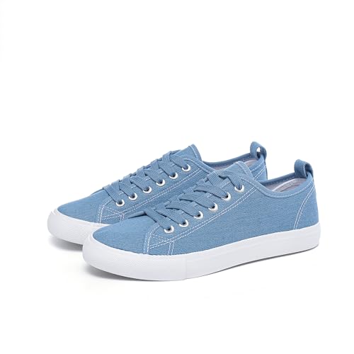 The Fashion Supply Damen Sneaker, Tennisschuhe, Light Denim, 40.5 EU von The Fashion Supply