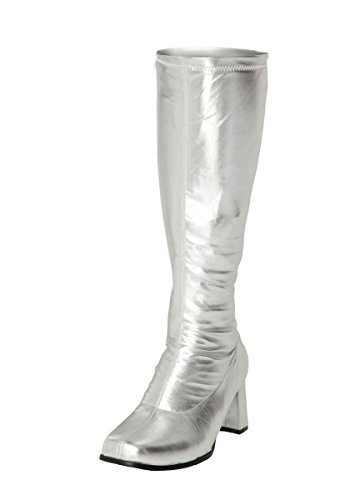 Bismaa Go Go Go-Stiefel für Damen im Stil der 1960er und 1970er Jahre, Retro-Stil, Größen 36-47, silber, 38 EU Bismaa Go Go Go-Stiefel für Damen im Stil der 1960er und 1970er Jahre, Retro-Stil, Größen 36-47, silber, 38 EU von The Footwear
