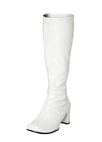 Bismaa Go Go Go-Stiefel für Damen im Stil der 1960er und 1970er Jahre, Retro-Stil, Größen 36-47, weiße Lacklederoptik, 41 EU Bismaa Go Go Go-Stiefel für Damen im Stil der 1960er und 1970er Jahre, Retro-Stil, Größen 36-47, weiße Lacklederoptik, 41 EU von The Footwear