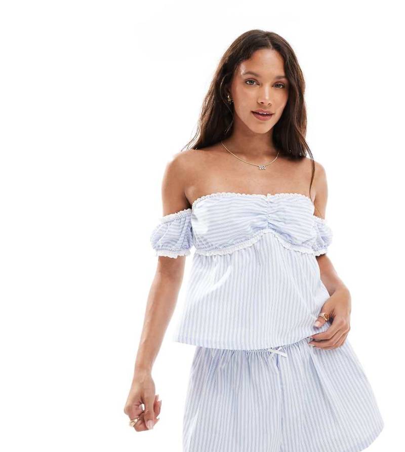 The Frolic Exklusiv - Blau-weiß gestreifte Shorts mit Zierschleife, Kombiteil von The Frolic