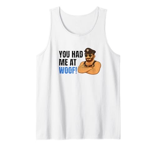 Herren Du hattest Mich bei Woof! Muskulöser bäriger schwuler Bärenvater aus Leder Tank Top von The Gay Label