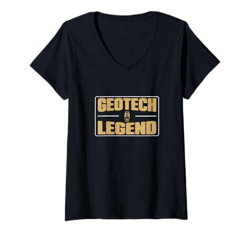 Damen Geotech Legend Lustiger Bauingenieur für Geotechnik T-Shirt mit V-Ausschnitt Damen Geotech Legend Lustiger Bauingenieur für Geotechnik T-Shirt mit V-Ausschnitt von The Geotechnics Legend