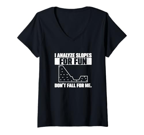 Damen Ich analysiere Pisten zum Spaß, verliebe Dich Nicht in Mich Geotech Engineer T-Shirt mit V-Ausschnitt Damen Ich analysiere Pisten zum Spaß, verliebe Dich Nicht in Mich Geotech Engineer T-Shirt mit V-Ausschnitt von The Geotechnics Legend