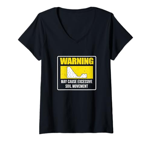 Damen Warnung kann zu übermäßiger Bodenbewegung führen Geotech-Ingenieure T-Shirt mit V-Ausschnitt Damen Warnung kann zu übermäßiger Bodenbewegung führen Geotech-Ingenieure T-Shirt mit V-Ausschnitt von The Geotechnics Legend