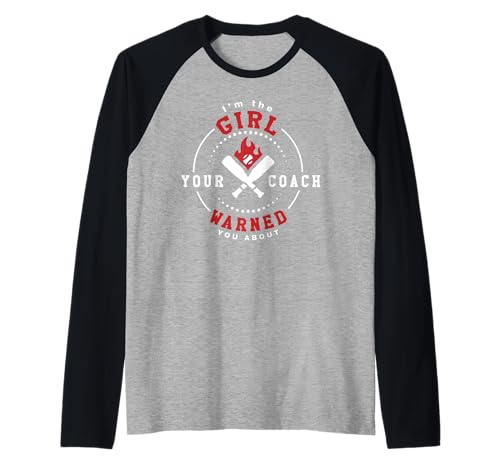 Das Mädchen, das Dein Trainer Dich vor Baseball-Softball gewarnt hat Raglan von The Girl Your Coach Warned You Softball Gifts