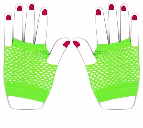 The Glowhouse 80er Jahre Neon Fischnetz Handschuhe Kurz und Lang Lebendige Farben, Kurzes Grün, Einheitsgröße The Glowhouse 80er Jahre Neon Fischnetz Handschuhe Kurz und Lang Lebendige Farben, Kurzes Grün, Einheitsgröße von The Glowhouse