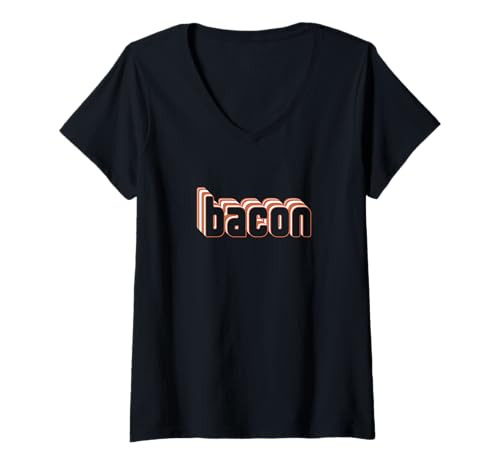 Damen I Love Bacon Frühstück BBQ Fan T-Shirt mit V-Ausschnitt Damen I Love Bacon Frühstück BBQ Fan T-Shirt mit V-Ausschnitt von The Grand Bacon