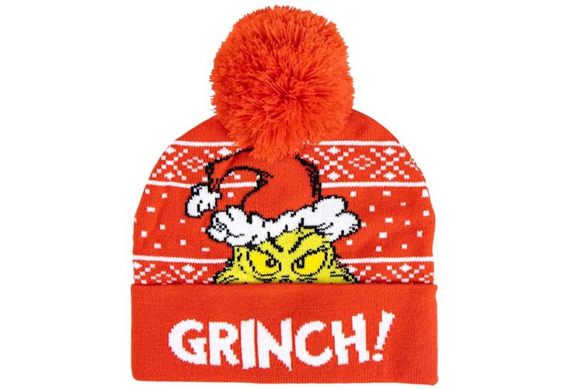 The Grinch Bommelmütze Weihnachtsmütze Kinder Strickmütze Einheitsgröße von The Grinch