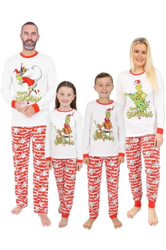 The Grinch Grinchmas Matching Family Christmas Long Pyjamas, weiß, 15-16 Jahre von The Grinch