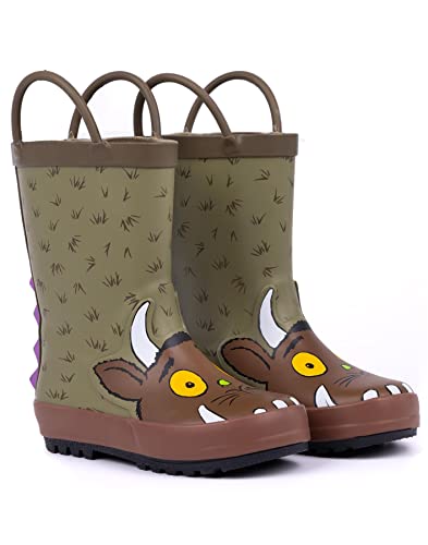 Die Grüffelo Gummistiefel Kinder Kleinkinder | Unisex Jungen Mädchen Woodland Book Charakter 3D Spikes Gummistiefel | Braune wasserabweisende Wanderschuhe von The Gruffalo
