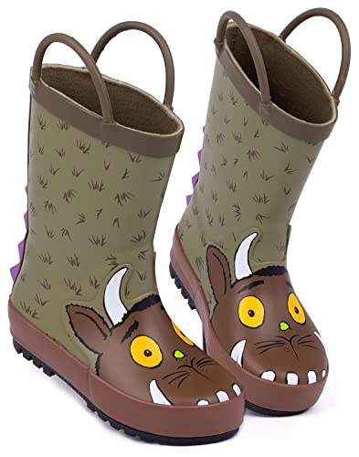 Die Grüffelo Gummistiefel Kinder Kleinkinder | Unisex Jungen Mädchen Woodland Book Charakter 3D Spikes Gummistiefel | Braune wasserabweisende Wanderschuhe von The Gruffalo