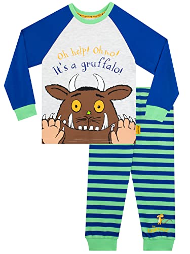 Gruffalo Schlafanzug Jungen | Baumwolle Pyjama Kinder | Schlafanzüge Für Jungen | Schlafanzug Kinder Winter | Blau 104 von Gruffalo