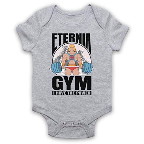He-Man Eternia Gym I Have The Power Babystrampler, Grau, 6-12 Monate von The Guns Of Brixton