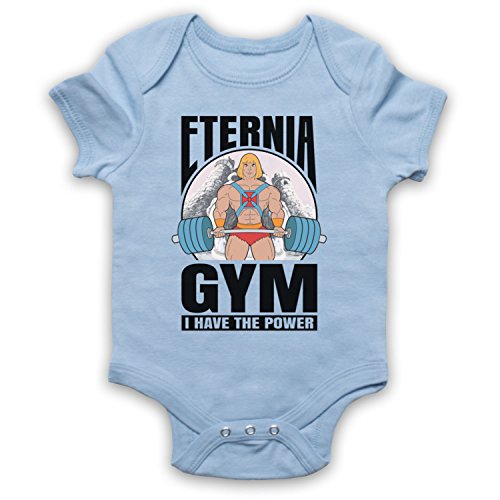 He-Man Eternia Gym I Have The Power Babystrampler, Hellblau, 0-3 Monate von The Guns Of Brixton