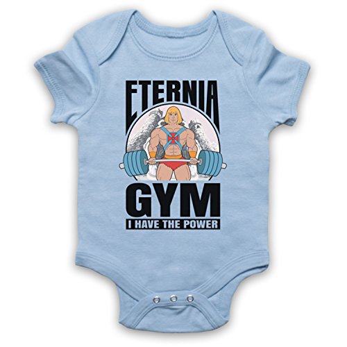 He-Man Eternia Gym I Have The Power Babystrampler, Hellblau, 6-12 Monate von The Guns Of Brixton
