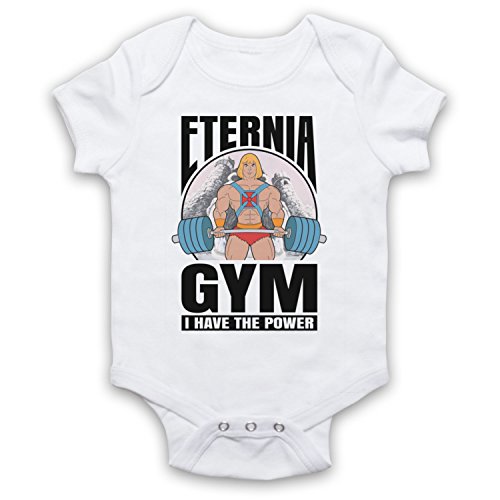 He-Man Eternia Gym I Have The Power Babystrampler, Weis, 18-24 Monate von The Guns Of Brixton
