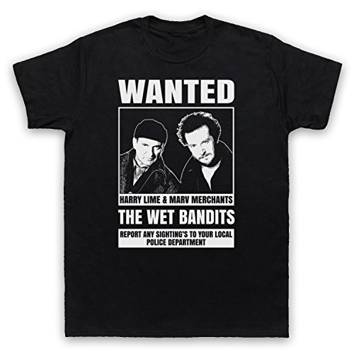 Home Alone The Wet Bandits Wanted Poster Herren T-Shirt, Schwarz, 2XL von The Guns Of Brixton