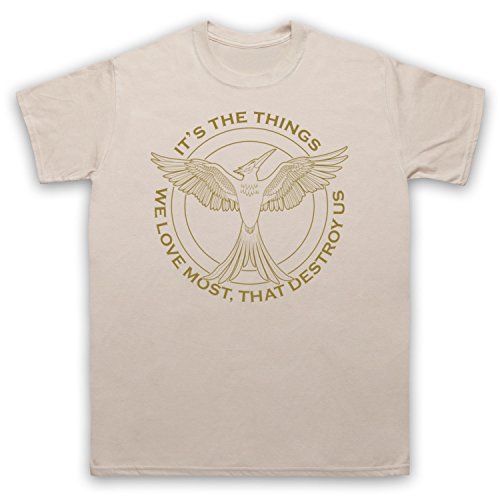 Hunger Games Mockingjay Things We Love Most Destroy Us Herren T-Shirt, Beige, 2XL von The Guns Of Brixton