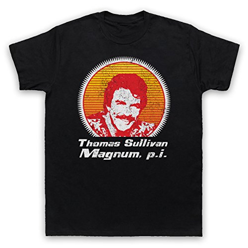 Magnum PI Face Herren T-Shirt, Schwarz, Medium von The Guns Of Brixton