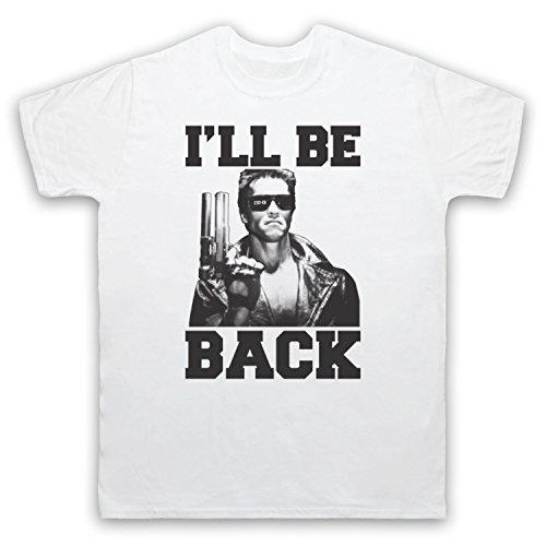 Terminator I'll Be Back Herren T-Shirt, Weis, 3XL von The Guns Of Brixton