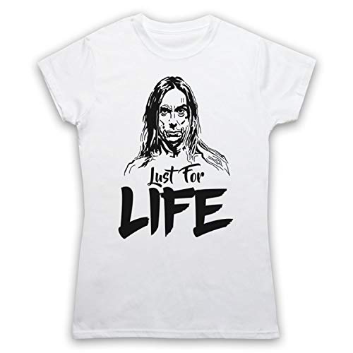 The Guns Of Brixton Iggy Pop Lust for Life Damen T-Shirt, Weiß, Large von The Guns Of Brixton