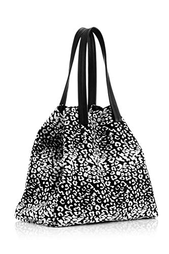 The Handbag Edit Large Tote, Damen Schultertasche, Weiß (Leopard), 16x48x30 cm (W x H L) von The Handbag Edit
