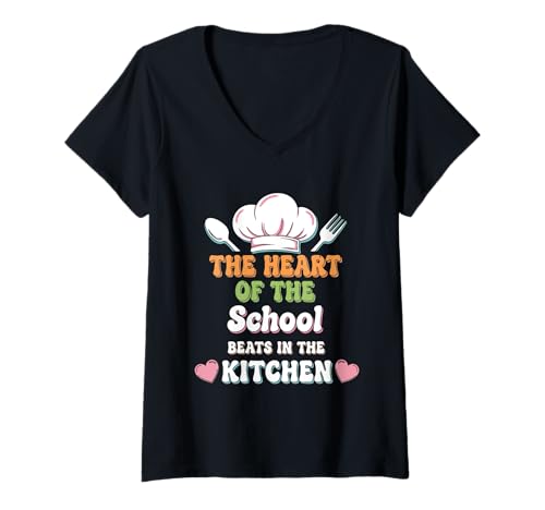 Damen The Heart of The School Beats In The Kitchen T-Shirt mit V-Ausschnitt Damen The Heart of The School Beats In The Kitchen T-Shirt mit V-Ausschnitt von The Heart Of The School ... Funny Saying