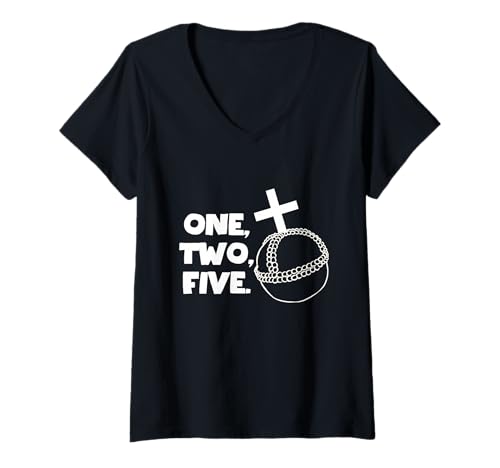 Damen The Holy Hand Granate of Grail Antiochia - One, Two, Five T-Shirt mit V-Ausschnitt Damen The Holy Hand Granate of Grail Antiochia - One, Two, Five T-Shirt mit V-Ausschnitt von The Holy Hand Monty Grenade Of Antioch Humor