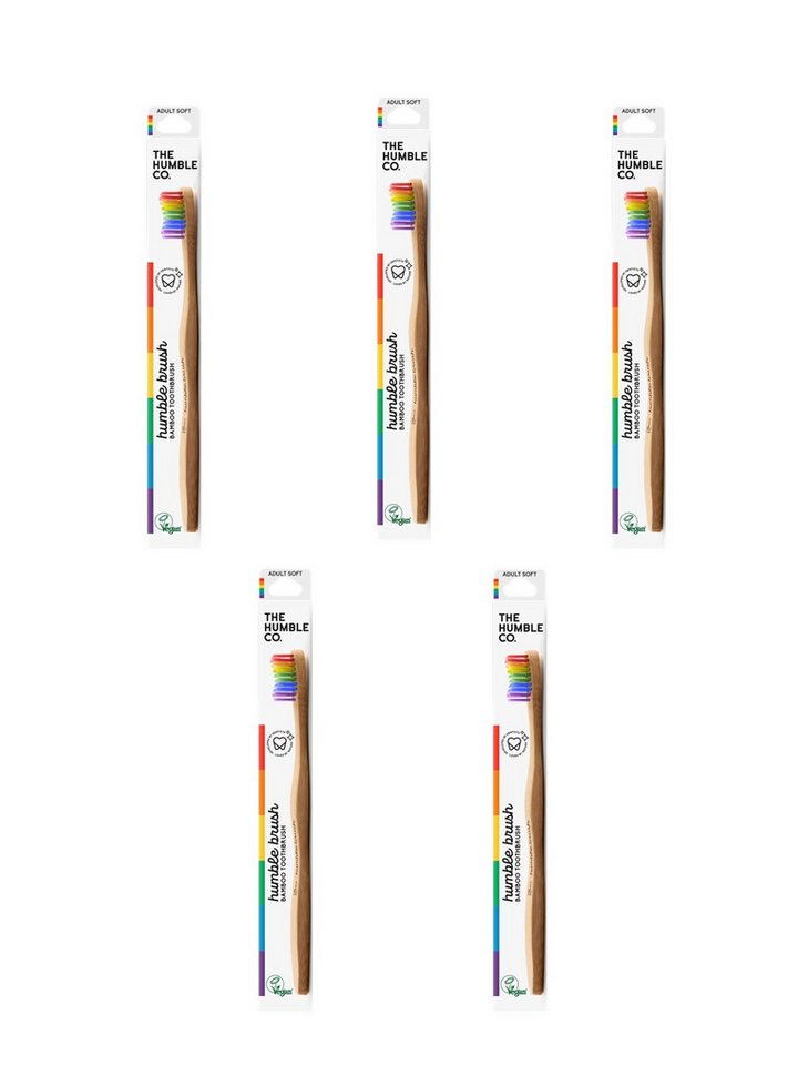 The Humble Co. Zahnbürste 5x Humble Brush Bambuszahnbürste sof - Rainbow von The Humble Co.